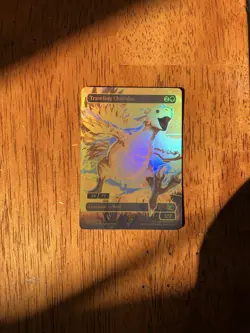 Traveling Chocobo-Final Fantasy-Gold Neon Ink-Novelty- Altered Card-Watch Video! - Image 4