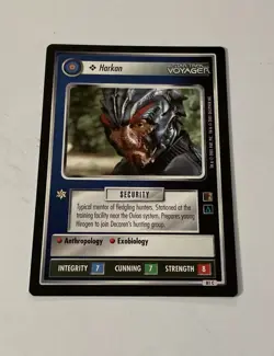 Star Trek CCG Personnel Hirogen Harkan Black Boarder Voyager Card - Image 1