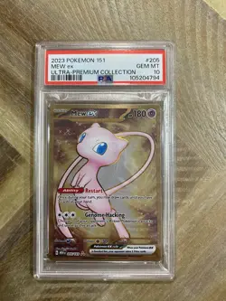 2023 Pokemon Mew ex Full Art 151 UPC Gold Metal Promo Card 205/165 PSA 10 GEM MT - Image 1
