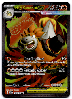 Mega Camerupt EX 156/132 Full Art NM/M Mega Evolution Pokemon Card - Image 1