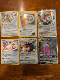 pokemon cards damaged crease lot. 6 Cards. Rayquaza Deoxys Latias Tyrantitar DMG - Image 1