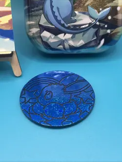 Vaporeon Prismatic Evolutions Mini Tin, Art card, and Coin Only - Image 4