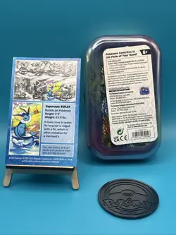 Vaporeon Prismatic Evolutions Mini Tin, Art card, and Coin Only - Image 5
