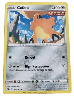 Cufant Common SWSH08: Fusion Strike #191/264 Pokemon Trading Card TCG (A3 - Image 1