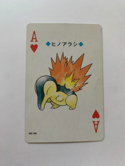 Cyndaquil Ace Of Hearts Pokemon Playing Card Gold Deck Poker Ho-oh 2000 - Image 1