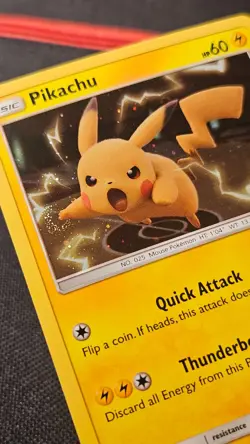 Pokemon TCG Pikachu SM227 Sun & Moon Black Star Promo Holo LP+ W/SWIRL - Image 3