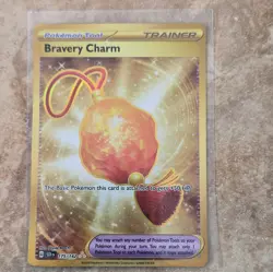 Pokemon TCG Bravery Charm 175/142 SV07 Stellar Crown Holo Secret Rare English - Image 1