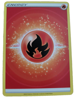 Fire Energy Pokemon Trading Red Card Sword & Shield 2022 (F9 - Image 1