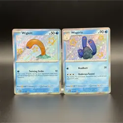 Wiglett 121/091 & Wugtrio 122/091 Pokemon TCG Paldea Evolved Holo *NM* - Image 1
