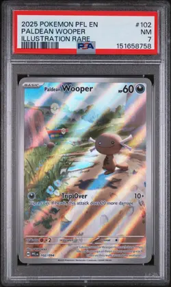 PSA 7 Paldean Wooper Illustration Rare #102 Mint 2025 Pokemon Phantasmal Flames - Image 1