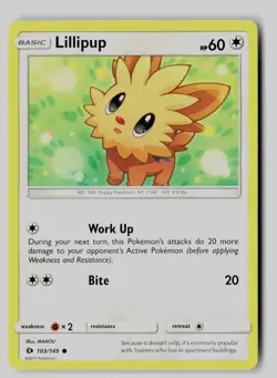 Lillipup 103/149 Common SM Base Set Pokemon NM - Image 1