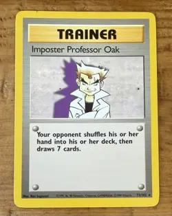 Pokemon TCG Imposter Professor Oak #73/102 Base Set 1 1999 Vintage - Image 1