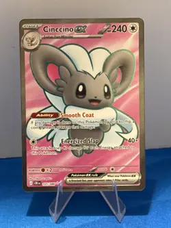 Cinccino ex 105/086 Me04: Chaos Rising Ultra Rare Full Art Holo Pokemon TCG - Image 1