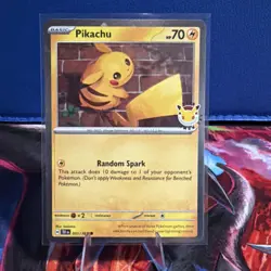 Pokemon Pikachu 2026 Pokemon Day Holo 30th Anniversary Stamped Promo 051/162 - Image 1