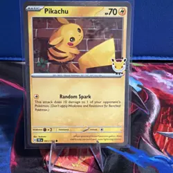 Pokemon Pikachu 2026 Pokemon Day Holo 30th Anniversary Stamped Promo 051/162 - Image 1
