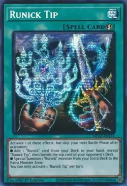 Yugioh! MP Runick Tip - MP23-EN241 - Prismatic Secret Rare - 1st Edition Moderat - Image 1