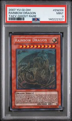 2007 Yu-Gi-Oh! Rainbow Dragon TAEV Unlimited Ghost Rare PSA 9 - Image 1