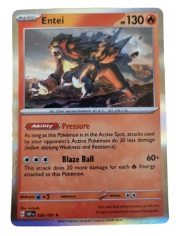 Entei 030/197 - Obsidian Flames Holo Rare - Pokemon Trading Card TCG (A3 - Image 1