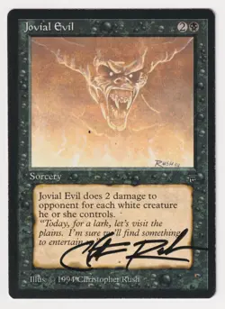 Signed Jovial Evil MP Legends Artist Christopher Rush MTG Magic Reserved List! - Image 1