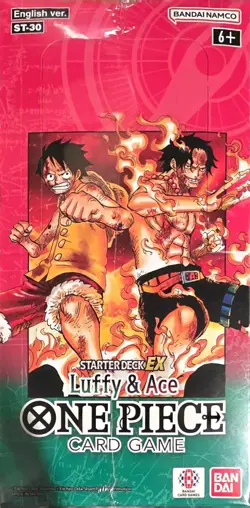 BOX 6 DECK ST-30 ONE PIECE CARD GAME STARTER DECK EX LUFFY & ACE ENGLISH SEALED - Image 1