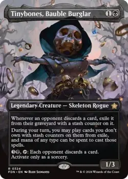 Tinybones, Bauble Burglar (Borderless) - Near Mint MTG Foundations - Image 1