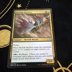 MTG Magic the Gathering Merfolk Skydiver (205/330) War of the Spark LP - Image 1