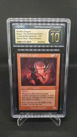 Pristine 10 CGC Balefire Dragon Retro Frame, Innistrad Remastered MTG - Image 1