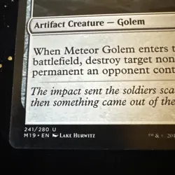 MTG Magic the Gathering Meteor Golem (M19-241/137) From Cute to Brute MP - Image 2