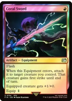 Coral Sword (0134) Mtg Magic Artifact Equipment (Foil) - Image 1