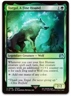 Torgal, A Fine Hound #208 Final Fantasy FIN Magic MTG Legendary Wolf Foil - Image 1