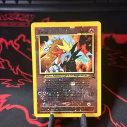 Entei #34 Black Star Movie Promo Pokemon TCG Reverse Holo Card WOTC - LP/MP - Image 1