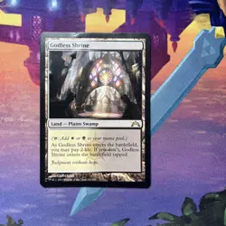 MTG Magic The Gathering - Godless Shrine - Gatecrash Damged - Image 1