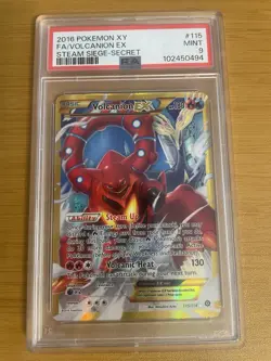 Volcanion EX Pokemon XY Steam Siege Secret Rare 115/114 Full Art PSA 9 - Image 1