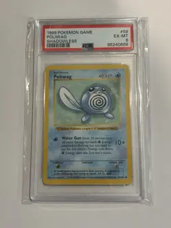 1999 Pokemon Game Poliwag Shadowless PSA 6 - Image 1