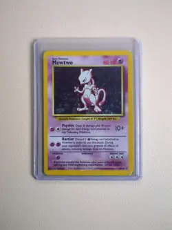 Mewtwo Pokemon Card Holo 10/102 Base Set Unlimited Rare Vintage - Image 1