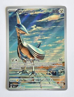 PokemonSkarmory 209/191 Sv08: Surging Sparks Illustration Rare Holo - Image 1