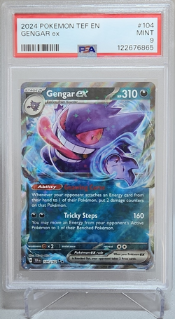 Pokemon Gengar ex 104/162 SV05 Temporal Forces Double Rare Holo PSA 9 EX - Image 1