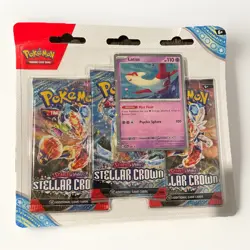 Pokemon TCG: Stellar Crown 3 Pack Blister - Latias Cosmos Holo - Factory Sealed - Image 1