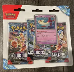 Pokemon TCG: Stellar Crown 3 Pack Blister - Latias Cosmos Holo - Factory Sealed - Image 2