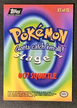 #07 Squirtle Topps Black Logo Pokemon TV Edition 1999 - Image 2