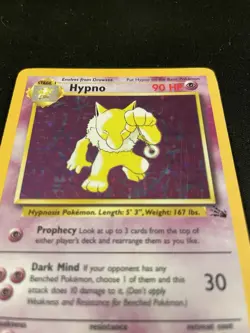 Pokemon Hypno Holo 8/62 Vintage Fossil Set 1999 WOTC - Moderately Played MP - Image 2