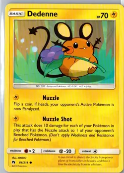 DEDENNE 84/214 COMMON LOST THUNDER POKEMON LP - Image 1