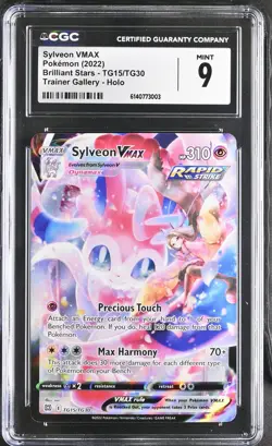 SYLVEON VMAX TG15/TG30 TRAINER GALLERY HOLO BRILLIANT STARS POKEMON CGC 9 MINT - Image 1