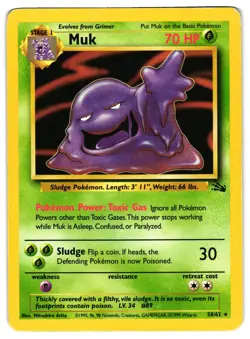 Pokemon TCG Muk 28/62 Rare Fossil Unlimited LP/MP - Image 1