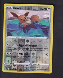 Eevee 052/072 Common Shining Fates Pokemon Reverse Holo Near Mint - Image 1