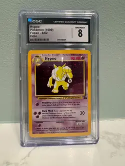 Pokemon TCG GRADED 1999 Hypno 8/62 Fossil NM/M 8 CGC ENG - Image 1