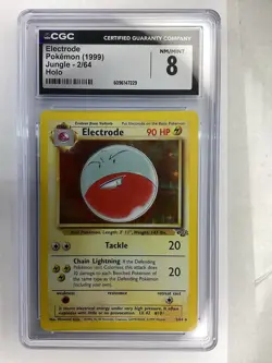 CGC 8 NM/MINT Electrode Jungle Holo 1999 Pokemon 2/64 Vintage - Image 1