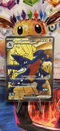 Pokemon TCG Cynthia’s Garchomp EX Ultra Rare UR 215/182 Destined Rivals NM Mint - Image 1
