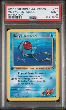 2000 Pokemon Gym Heroes Misty's Tentacool #57 PSA 9 - 1st Edition - Image 1
