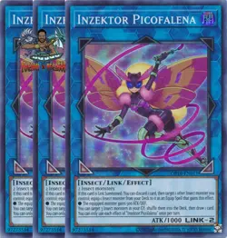 Yugioh! 3x Inzektor Picofalena OP18-EN011 Super Rare LP - Image 1